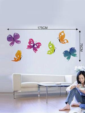 Rawpockets Wall Decals ' Colorful Butterflies Wall Sticker ' Wall stickers (PVC Vinyl) Multicolour - 15733319 - Standard Image - 2