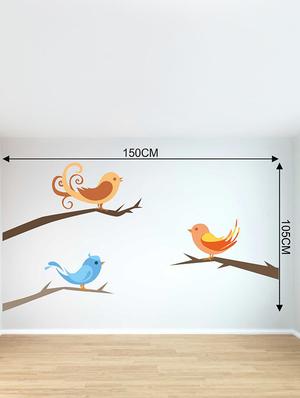 Rawpockets Wall Decals ' Birds Wall Sticker ' Wall stickers (PVC Vinyl) Multicolour - 15733327 - Standard Image - 2