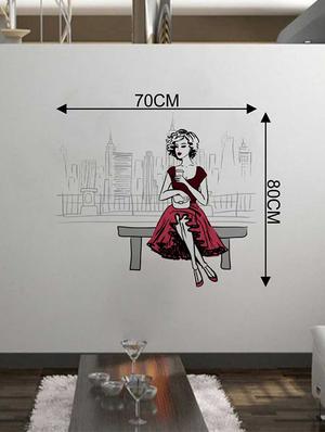 Rawpockets Wall Decals ' City n Girl Wall Sticker ' Wall stickers (PVC Vinyl) Multicolour - 15733328 - Standard Image - 2