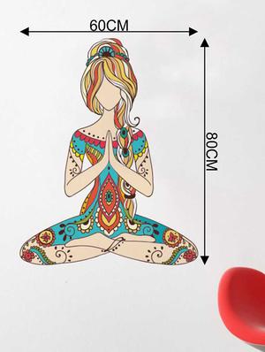 Rawpockets Wall Decals ' Meditation n Girl Wall Sticker ' Wall stickers (PVC Vinyl) Multicolour - 15733333 - Standard Image - 2