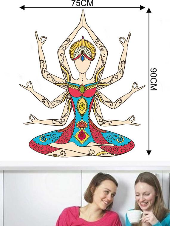 Rawpockets Wall Decals ' Kundalini Yoga Girl Wall Sticker ' Wall stickers (PVC Vinyl) Multicolour - 15733334 - Zoom Image - 2
