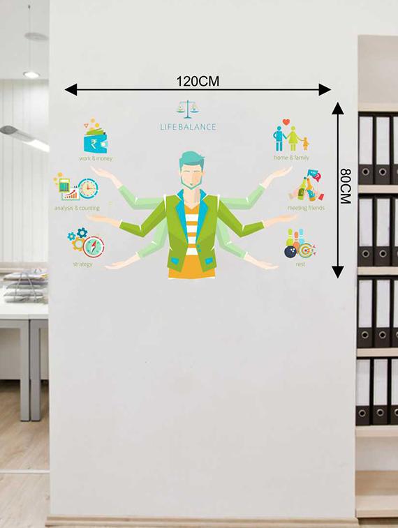 Rawpockets Wall Decals ' Life Balance Wall Sticker ' Wall stickers (PVC Vinyl) Multicolour - 15733335 - Zoom Image - 2