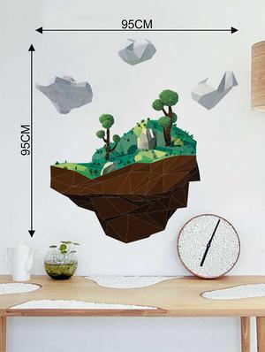 Rawpockets Wall Decals ' 3D Landscape Wall Sticker ' Wall stickers (PVC Vinyl) Multicolour - 15733337 - Standard Image - 2