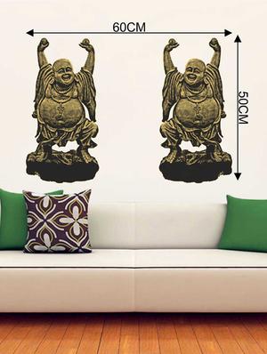 Rawpockets Wall Decals ' Laughing Buddha Wall Sticker ' Wall stickers (PVC Vinyl) Multicolour - 15733338 - Standard Image - 2