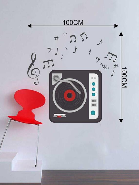 Rawpockets Wall Decals ' Music Player Wall Sticker ' Wall stickers (PVC Vinyl) Multicolour - 15733343 - Zoom Image - 2
