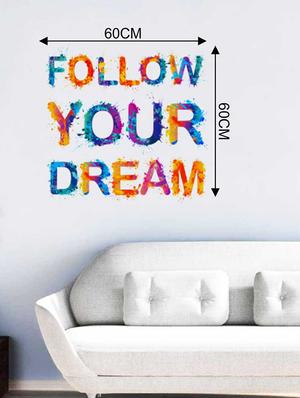 Rawpockets Wall Decals ' Follow Your Dream Wall Sticker ' Wall stickers (PVC Vinyl) Multicolour - 15733345 - Standard Image - 2