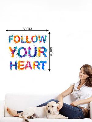 Rawpockets Wall Decals ' Follow Your Heart Wall Sticker ' Wall stickers (PVC Vinyl) Multicolour - 15733346 - Standard Image - 2