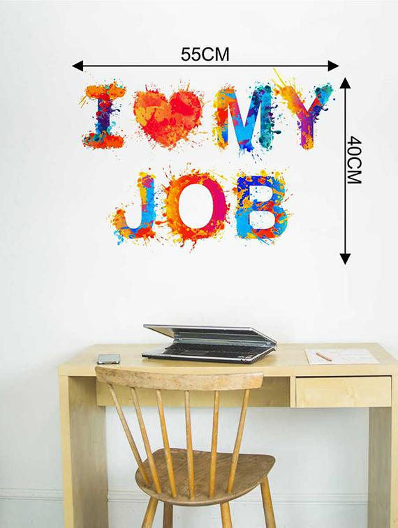 Rawpockets Wall Decals ' I Luv My Job Wall Sticker ' Wall stickers (PVC Vinyl) Multicolour - 15733347 - Zoom Image - 2