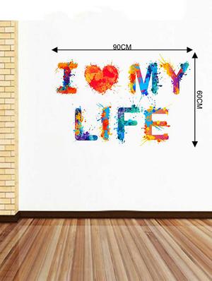 Rawpockets Wall Decals ' I Luv My Life Wall Sticker ' Wall stickers (PVC Vinyl) Multicolour - 15733348 - Standard Image - 2