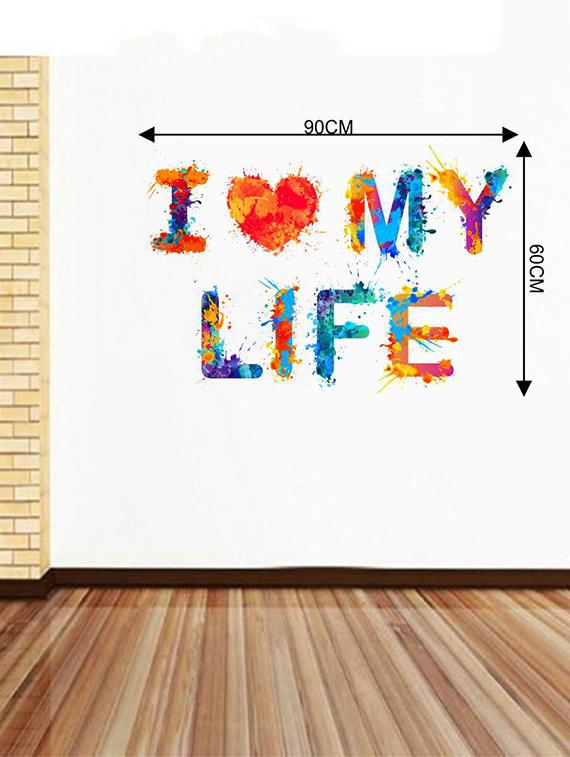 Rawpockets Wall Decals ' I Luv My Life Wall Sticker ' Wall stickers (PVC Vinyl) Multicolour - 15733348 - Zoom Image - 2
