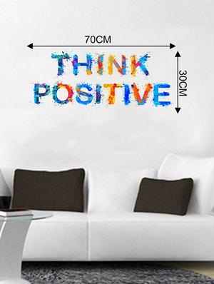 Rawpockets Wall Decals ' Think Positive Wall Sticker ' Wall stickers (PVC Vinyl) Multicolour - 15733352 - Standard Image - 2