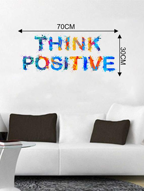 Rawpockets Wall Decals ' Think Positive Wall Sticker ' Wall stickers (PVC Vinyl) Multicolour - 15733352 - Zoom Image - 2