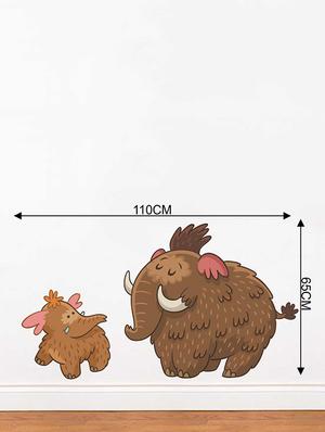 Rawpockets Wall Decals ' Cartoon Elephants Wall Sticker ' Wall stickers (PVC Vinyl) Multicolour - 15733357 - Standard Image - 2