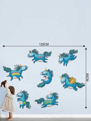 Rawpockets Wall Decals ' Cartoon Unicorn Wall Sticker ' Wall stickers (PVC Vinyl) Multicolour - 15733359 - Standard Image - 2