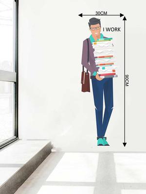 Rawpockets Wall Decals ' I work Wall Sticker ' Wall stickers (PVC Vinyl) Multicolour - 15733362 - Standard Image - 2