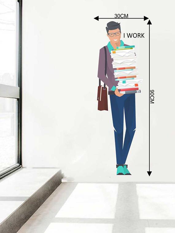 Rawpockets Wall Decals ' I work Wall Sticker ' Wall stickers (PVC Vinyl) Multicolour - 15733362 - Zoom Image - 2