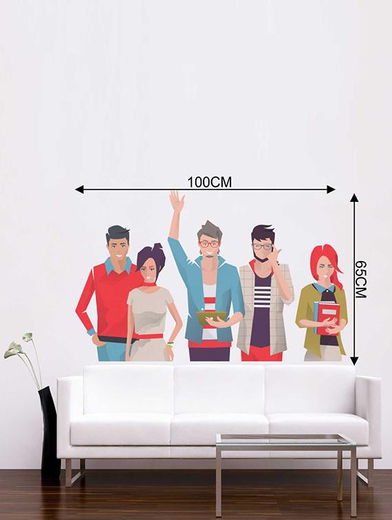 Rawpockets Wall Decals ' Friends Group Wall Sticker ' Wall stickers (PVC Vinyl) Multicolour - 15733364 - Zoom Image - 2