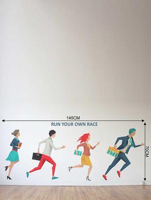 Rawpockets Wall Decals ' Run for Life Wall Sticker ' Wall stickers (PVC Vinyl) Multicolour - 15733366 - Standard Image - 2