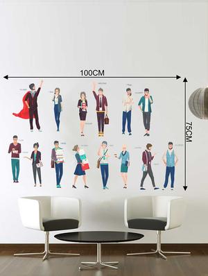 Rawpockets Wall Decals ' Office Activity Wall Sticker ' Wall stickers (PVC Vinyl) Multicolour - 15733368 - Standard Image - 2