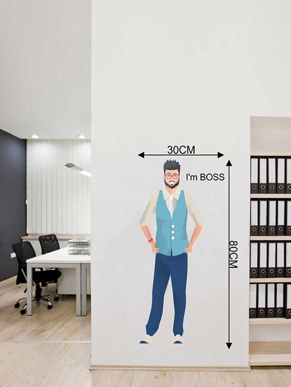 Rawpockets Wall Decals ' I am Boss Wall Sticker ' Wall stickers (PVC Vinyl) Multicolour - 15733369 - Zoom Image - 2