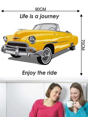 Rawpockets Wall Decals ' Vintage Car Quote Wall Sticker ' Wall stickers (PVC Vinyl) Multicolour - 15733375 - Standard Image - 2