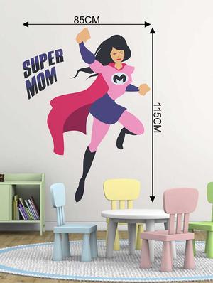 Rawpockets Wall Decals ' Super Mom Wall Sticker ' Wall stickers (PVC Vinyl) Multicolour - 15733376 - Standard Image - 2