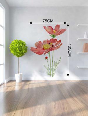 Rawpockets Wall Decals ' Honey Bee on Red Flower Wall Sticker ' Wall stickers (PVC Vinyl) Multicolour - 15733378 - Standard Image - 2