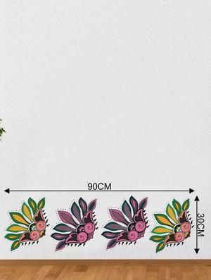 Rawpockets Wall Decals ' Decorative Flowers Wall Stickers ' Wall stickers (PVC Vinyl) Multicolour - 15733381 - Standard Image - 2