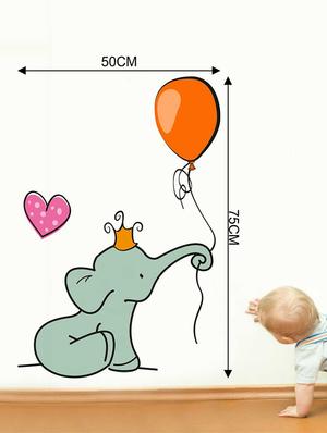 Rawpockets Wall Decals ' Baby Elephant Love Wall Sticker ' Wall stickers (PVC Vinyl) Multicolour - 15733382 - Standard Image - 2