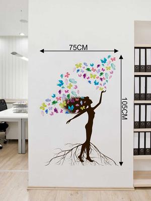 Rawpockets Wall Decals ' Fantasy Girl n Butterflies Wall Sticker ' Wall stickers (PVC Vinyl) Multicolour - 15733385 - Standard Image - 2