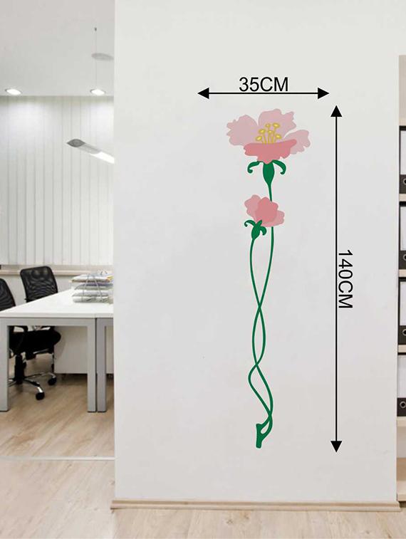 Rawpockets Wall Decals ' Hibiscus Flower Plant Wall Sticker ' Wall stickers (PVC Vinyl) Multicolour - 15733386 - Zoom Image - 2