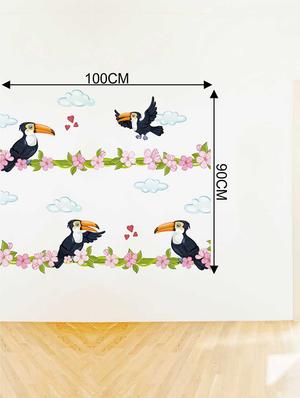 Rawpockets Wall Decals ' Wood Pecker Bird Love Wall Sticker ' Wall stickers (PVC Vinyl) Multicolour - 15733387 - Standard Image - 2