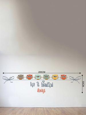 Rawpockets Wall Decals ' Life is a beautiful Quote n Bird Wall Sticker ' Wall stickers (PVC Vinyl) Multicolour - 15733388 - Standard Image - 2