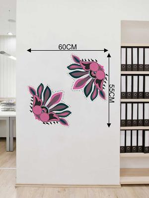 Rawpockets Wall Decals ' Border Decorative Pink Flower Wall Sticker ' Wall stickers (PVC Vinyl) Multicolour - 15733392 - Standard Image - 2