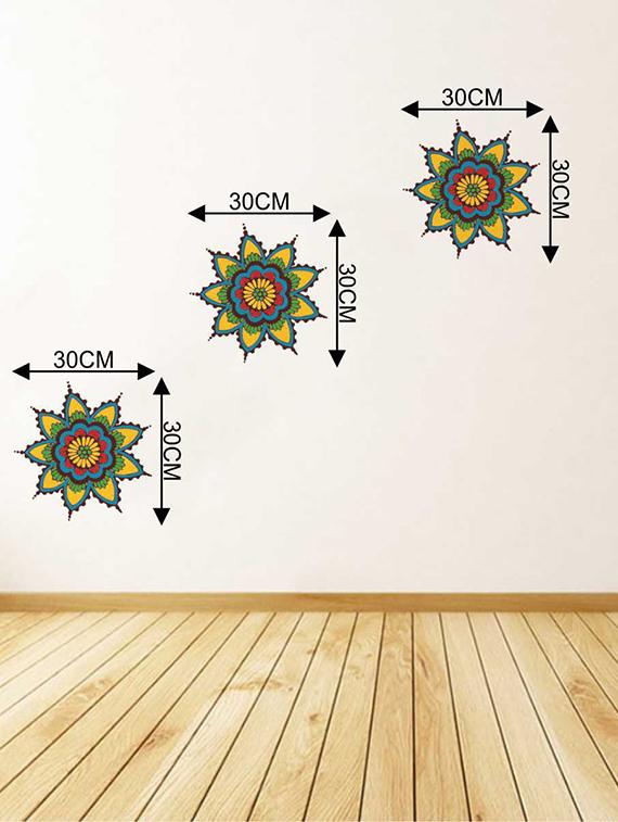 Rawpockets Wall Decals ' Decorative Combo Flowers Stickers ' Wall stickers (PVC Vinyl) Multicolour - 15733398 - Zoom Image - 2