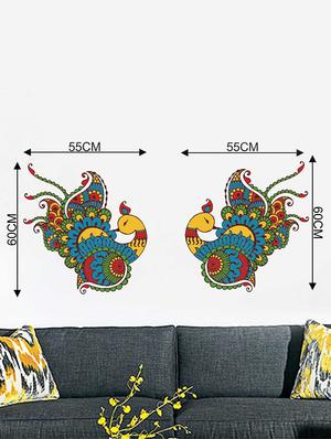 Rawpockets Wall Decals ' Peacock Decorative Wall Stickers ' Wall stickers (PVC Vinyl) Multicolour - 15733399 - Standard Image - 2