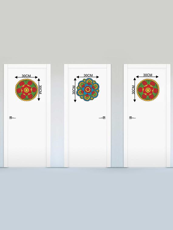 Rawpockets Wall Decals ' Decorative Flowers Stickers ' Wall stickers (PVC Vinyl) Multicolour - 15733401 - Zoom Image - 2