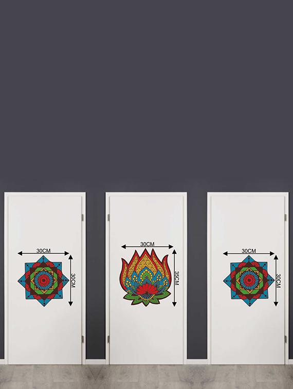 Rawpockets Wall Decals ' Rangoli Combo Wall Stickers ' Wall stickers (PVC Vinyl) Multicolour - 15733403 - Zoom Image - 2