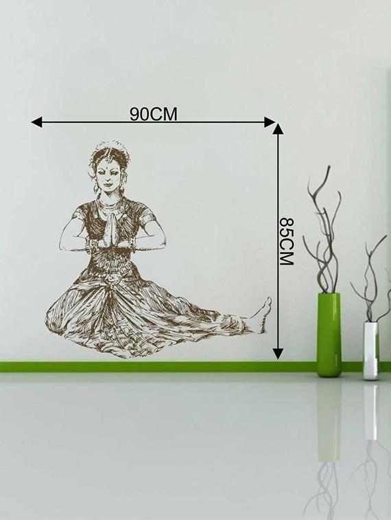 Rawpockets Wall Decals ' Bhartanatyam Pose Wall Sticker ' Wall stickers (PVC Vinyl) Multicolour - 15733407 - Zoom Image - 2