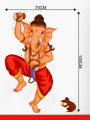 Rawpockets Wall Decals ' Dancing Ganesha and Mouse Wall Sticker ' Wall stickers (PVC Vinyl) Multicolour - 15733408 - Standard Image - 2