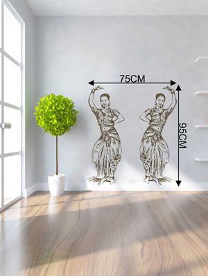 Rawpockets Wall Decals ' Twin Girls Classical Dance Wall Sticker ' Wall stickers (PVC Vinyl) Multicolour - 15733409 - Standard Image - 2