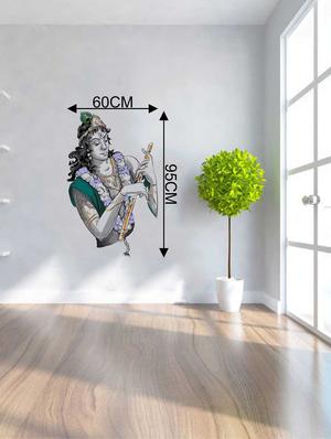 Rawpockets Wall Decals ' Sri Krishna with Flute Wall Decal Sticker ' Wall stickers (PVC Vinyl) Multicolour - 15733416 - Standard Image - 2