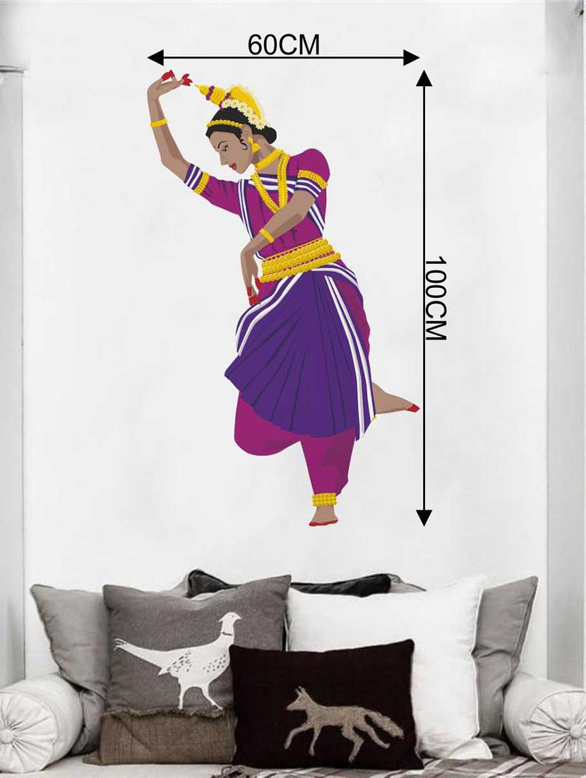 Rawpockets Wall Decals ' Odisi Dance Wall Decal Sticker ' Wall stickers (PVC Vinyl) Multicolour - 15733422 - Zoom Image - 2