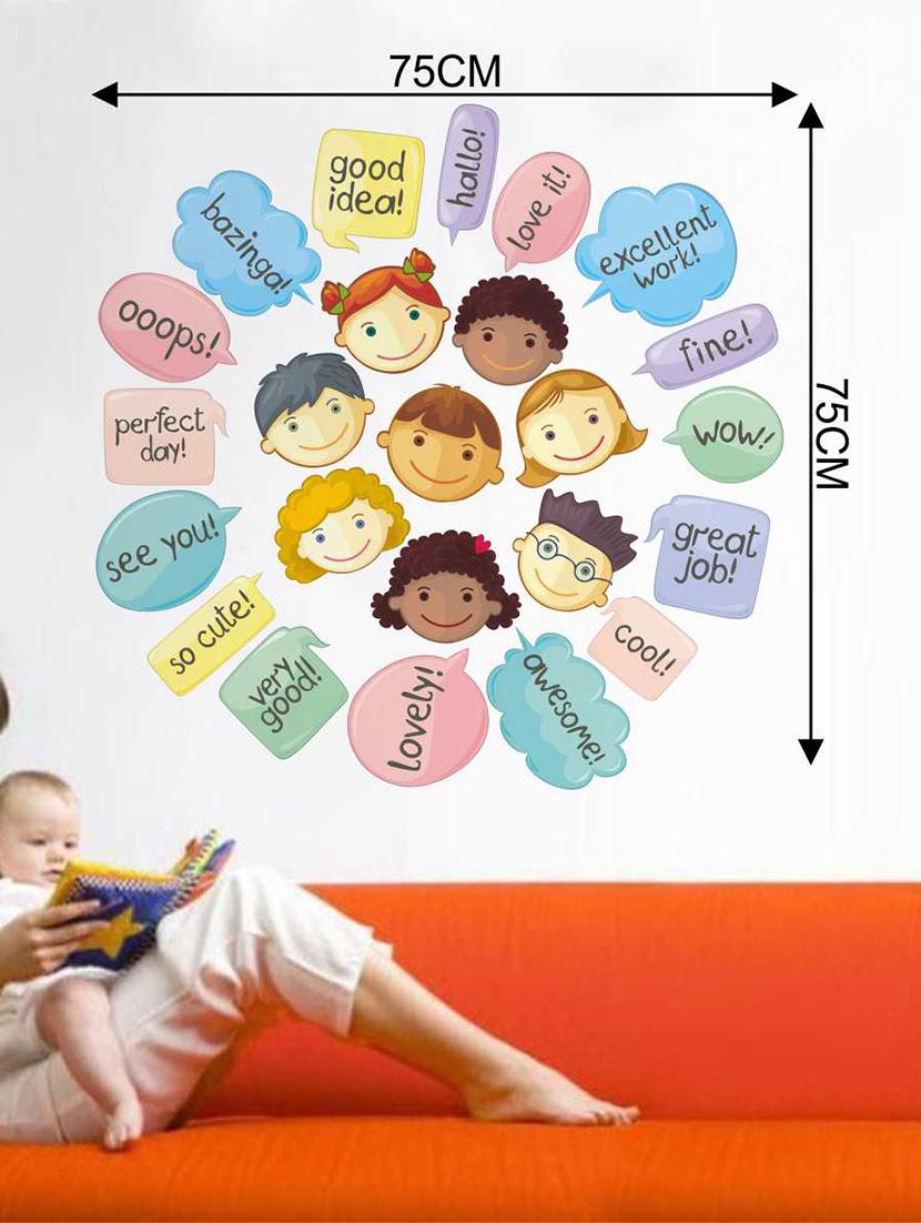 Rawpockets Wall Decals ' Kids and Sweet Words Wall Decal Sticker ' Wall stickers (PVC Vinyl) Multicolour - 15733428 - Zoom Image - 2