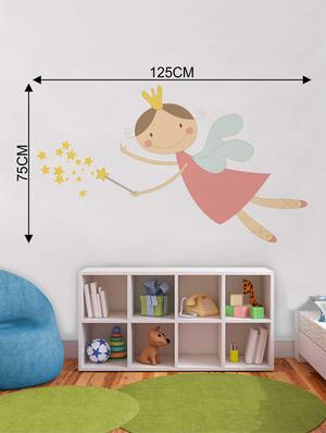 Rawpockets Wall Decals ' Baby Angel with Magic Wand' Wall Decal Sticker ' Wall stickers (PVC Vinyl) Multicolour - 15733437 - Standard Image - 2