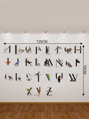 Rawpockets Wall Decals ' English Alphabets ABCD with Animals Name' Wall Decal Sticker ' Wall stickers (PVC Vinyl) Multicolour - 15733458 - Standard Image - 2