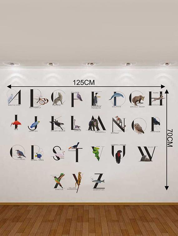 Rawpockets Wall Decals ' English Alphabets ABCD with Animals Name' Wall Decal Sticker ' Wall stickers (PVC Vinyl) Multicolour - 15733458 - Zoom Image - 2