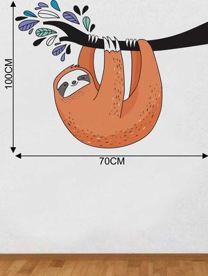 Rawpockets Wall Decals ' Sloth on Tree' Wall Decal Sticker ' Wall stickers (PVC Vinyl) Multicolour - 15733461 - Standard Image - 2