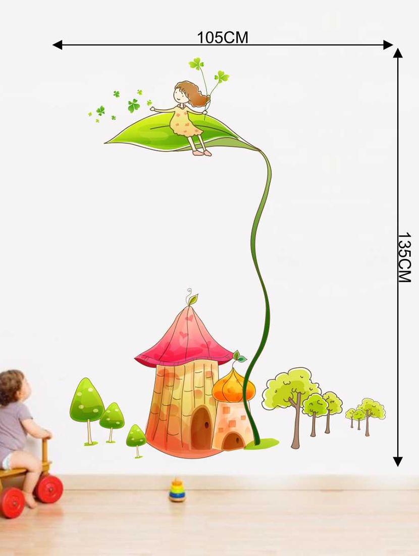 Rawpockets Wall Decals ' A Girl and Fantasy World Wall Decal Sticker ' Wall stickers (PVC Vinyl) Multicolour - 15733462 - Zoom Image - 2