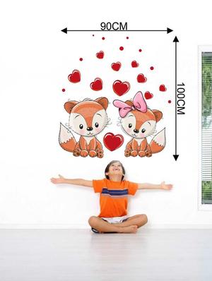 Rawpockets Wall Decals ' Squirrel Love Wall Decal Sticker ' Wall stickers (PVC Vinyl) Multicolour - 15733463 - Standard Image - 2